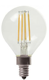GE 24535 LED Bulb, Decorative, G16 Lamp, 40 W Equivalent, E12 Lamp Base, Dimmable, Soft White Light, 2700 K Color Temp